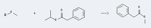 Benzeneacetic acid,1-methylethyl ester can react with methanol to produce phenylacetic acid methyl ester